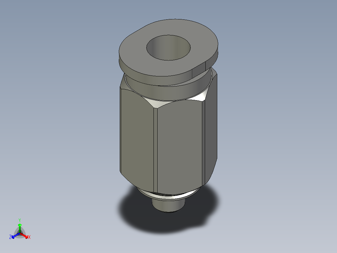 气管接头PC4M3-M正等轴测图