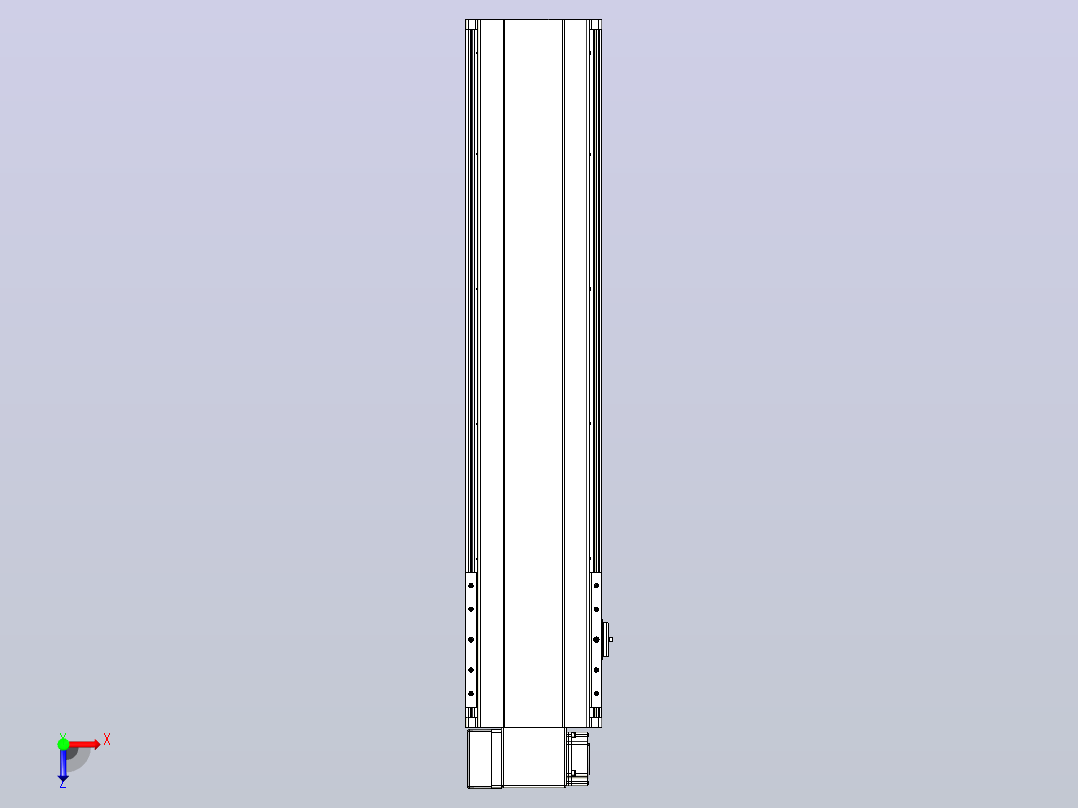 皮带直线轴半封闭可选导轨TPA-HNB-202D-140-L700-LP-Y-P75-N3俯视图