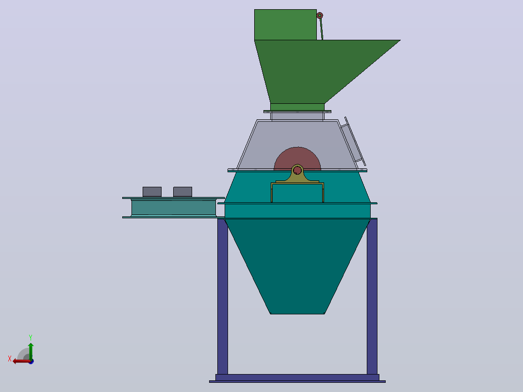 煤炭破碎机零件装配图coal-crusher-with-complete-模型格式为 sw后视图