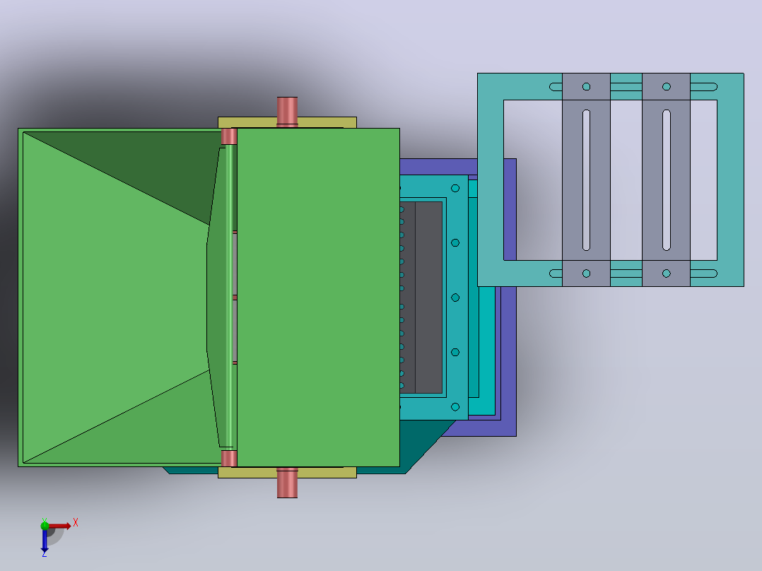 煤炭破碎机零件装配图coal-crusher-with-complete-模型格式为 sw俯视图