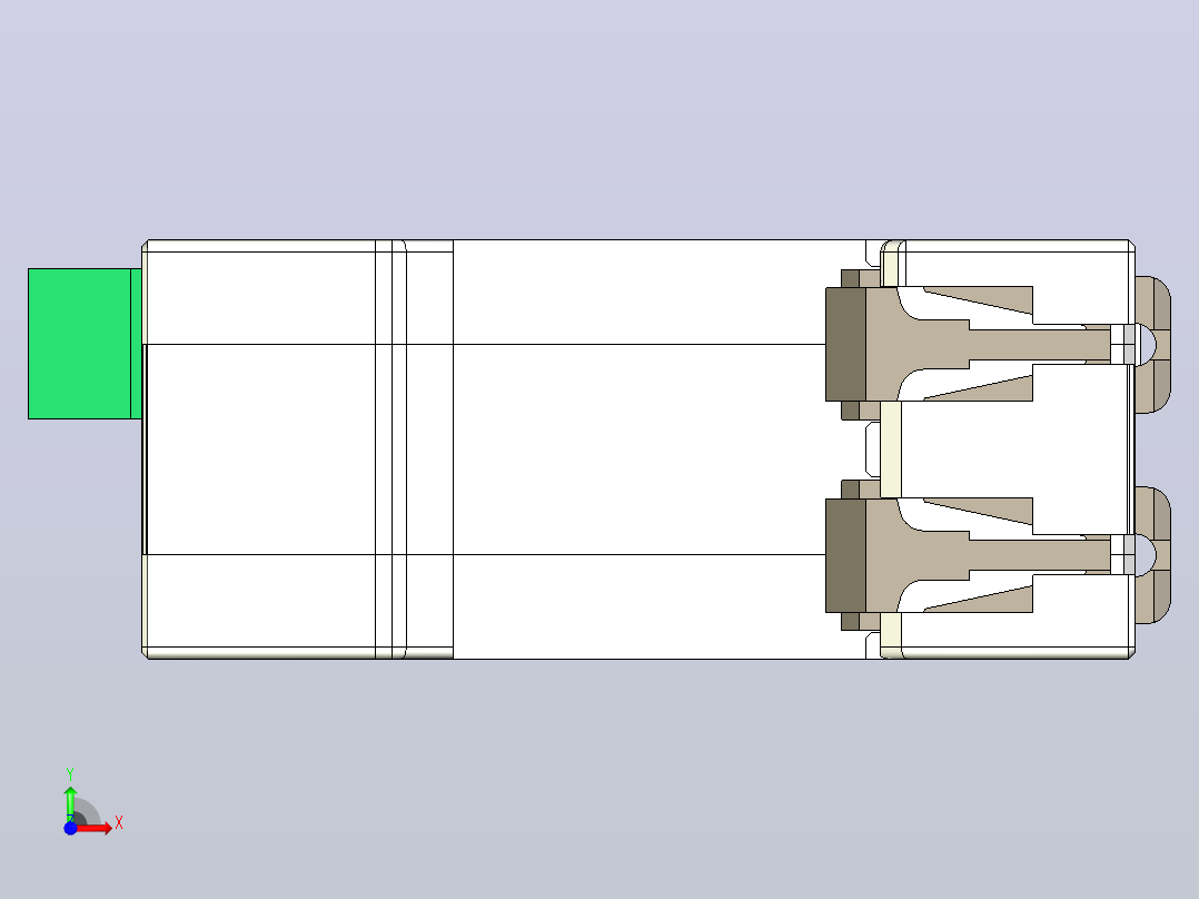 NU5-II-F 20-40-65 2p电涌保护器三维模型202307前视图