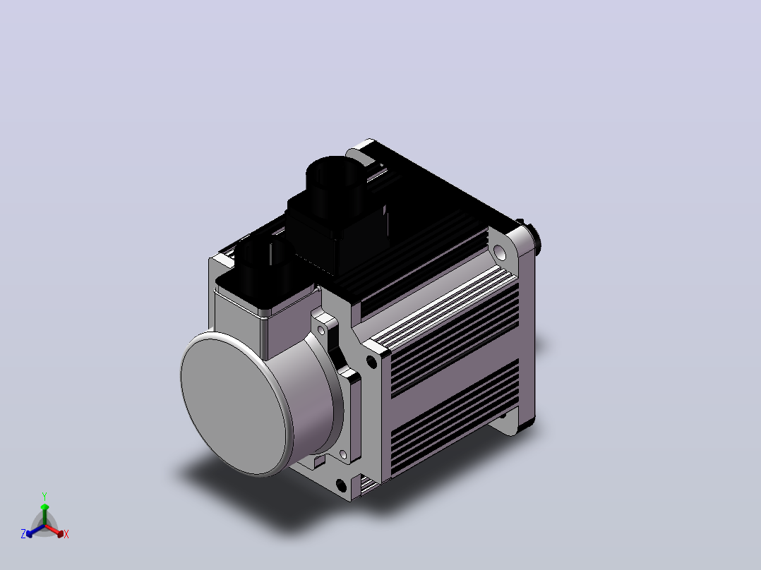 台达电机 ECM-E2M-D11310RS0（1000w增量型无刹车）正等轴测图