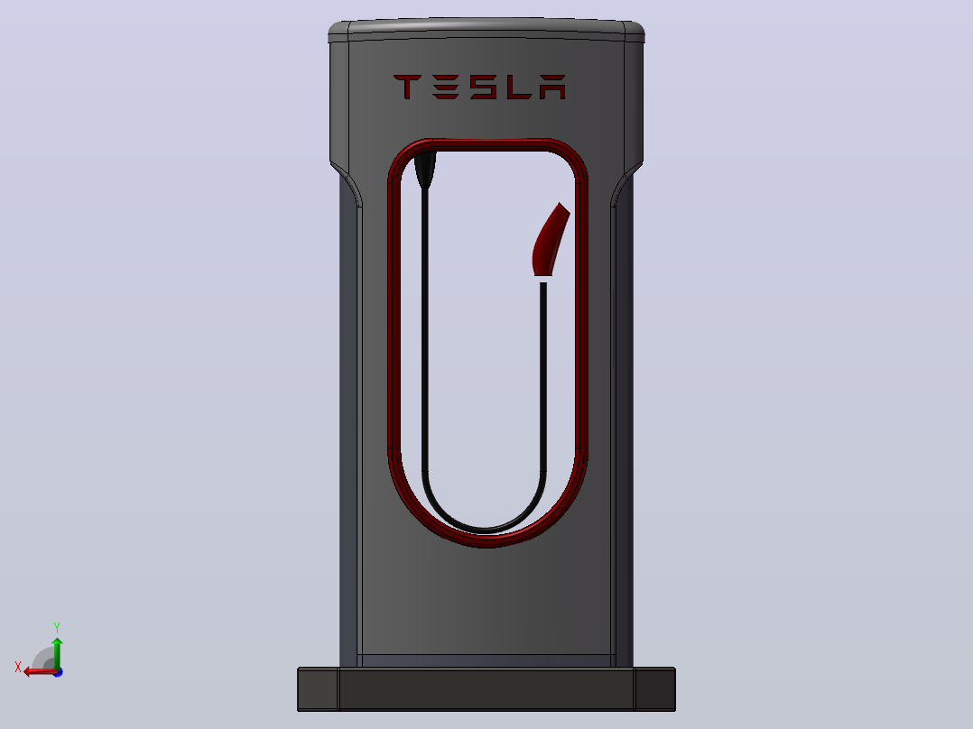 特斯拉汽车-超级充电桩后视图