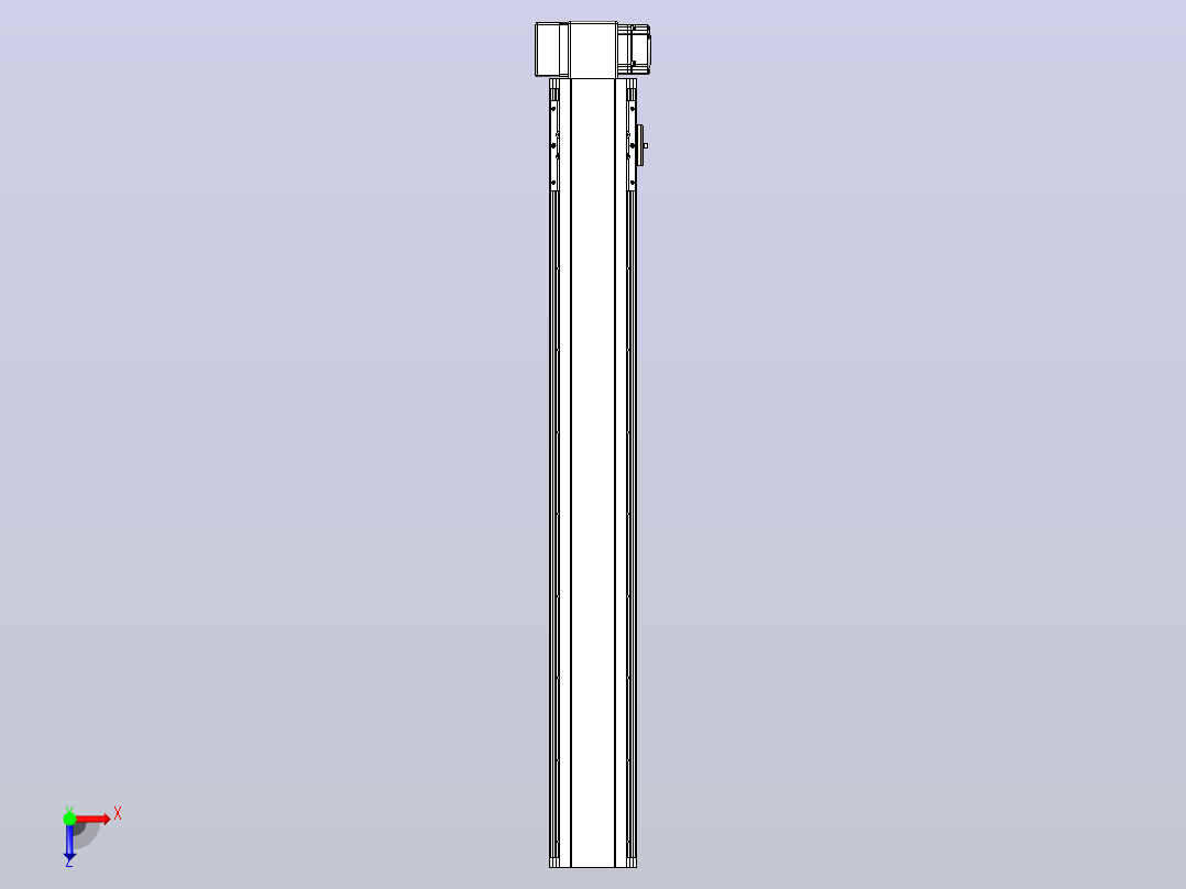 皮带直线轴半封闭可选导轨TPA-HNB-105D-90-L750-RP-Y-P20-N3俯视图