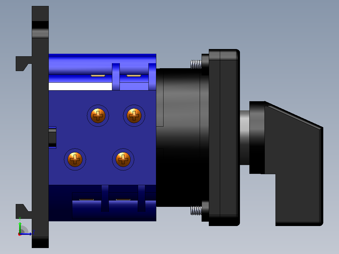LW38D（导轨安装型）[LW38D-20╱U]开关左视图