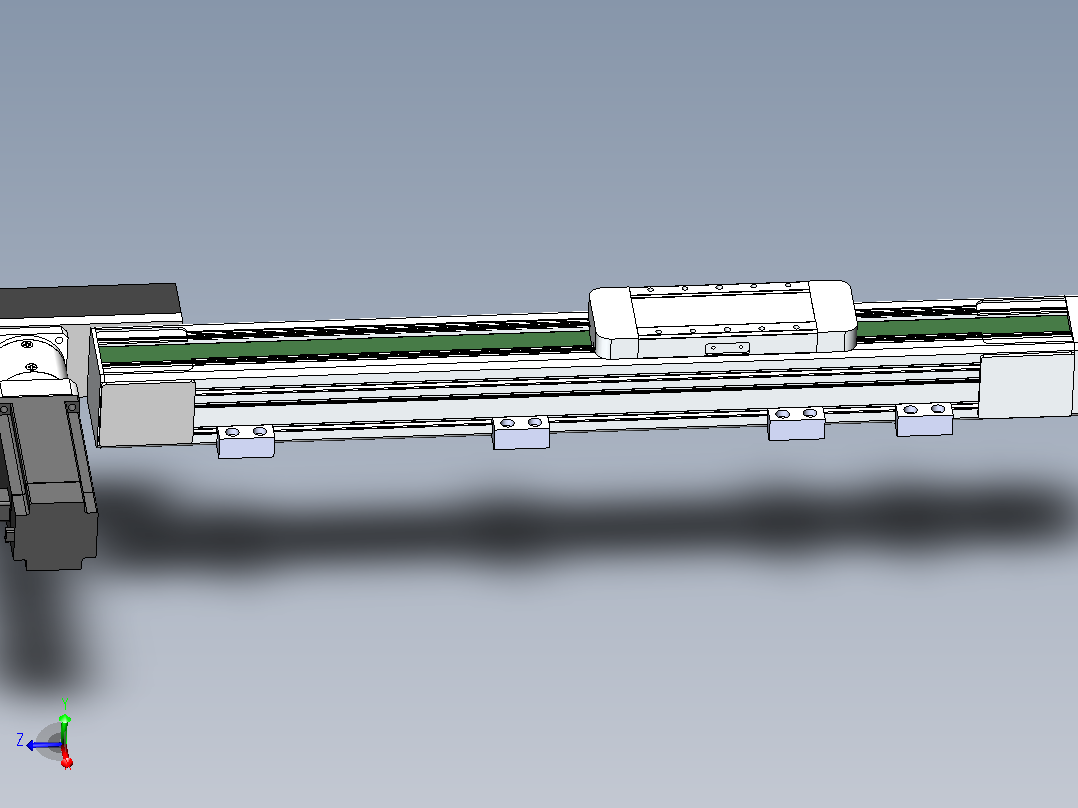 DMEB65-RBCR欧规同步带模组直线模组（电机右后折）[DMEB65-L15S350-DT400-C2U-RBCR]主视图