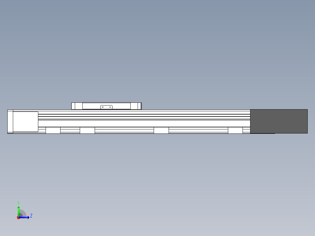 DMEB65-RBCR欧规同步带模组直线模组（电机右后折）[DMEB65-L15S350-DT400-C2U-RBCR]左视图