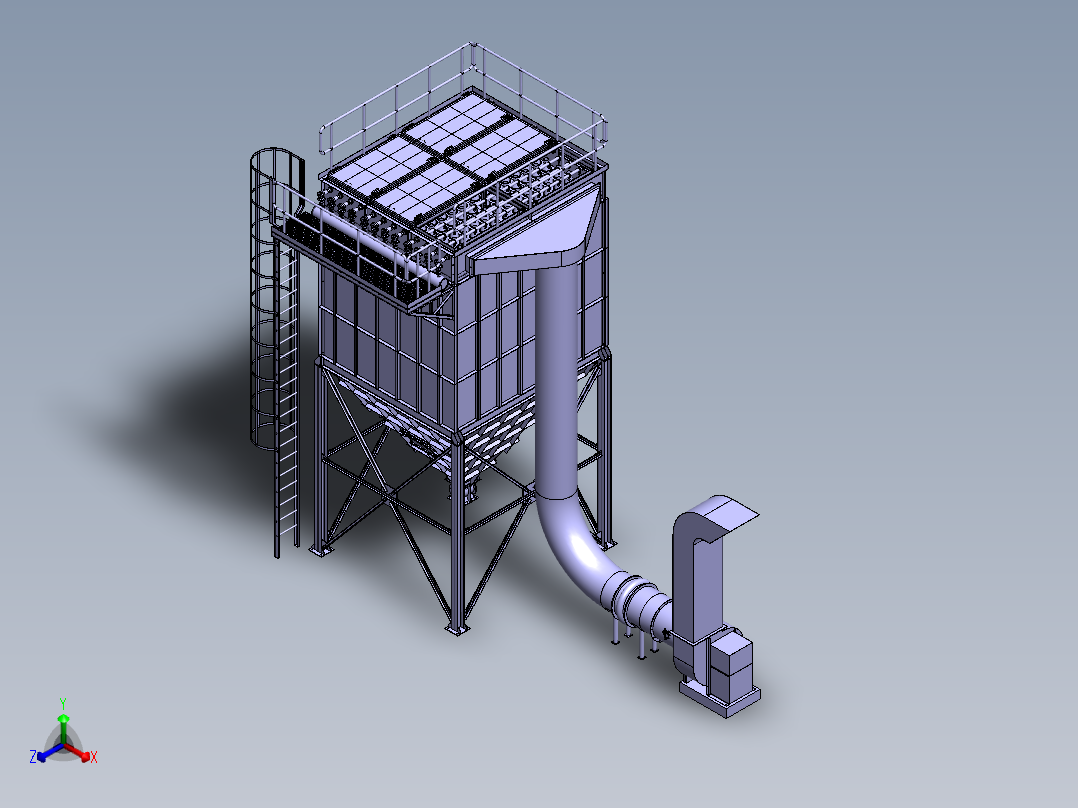 布袋除尘器 sw2017正等轴测图