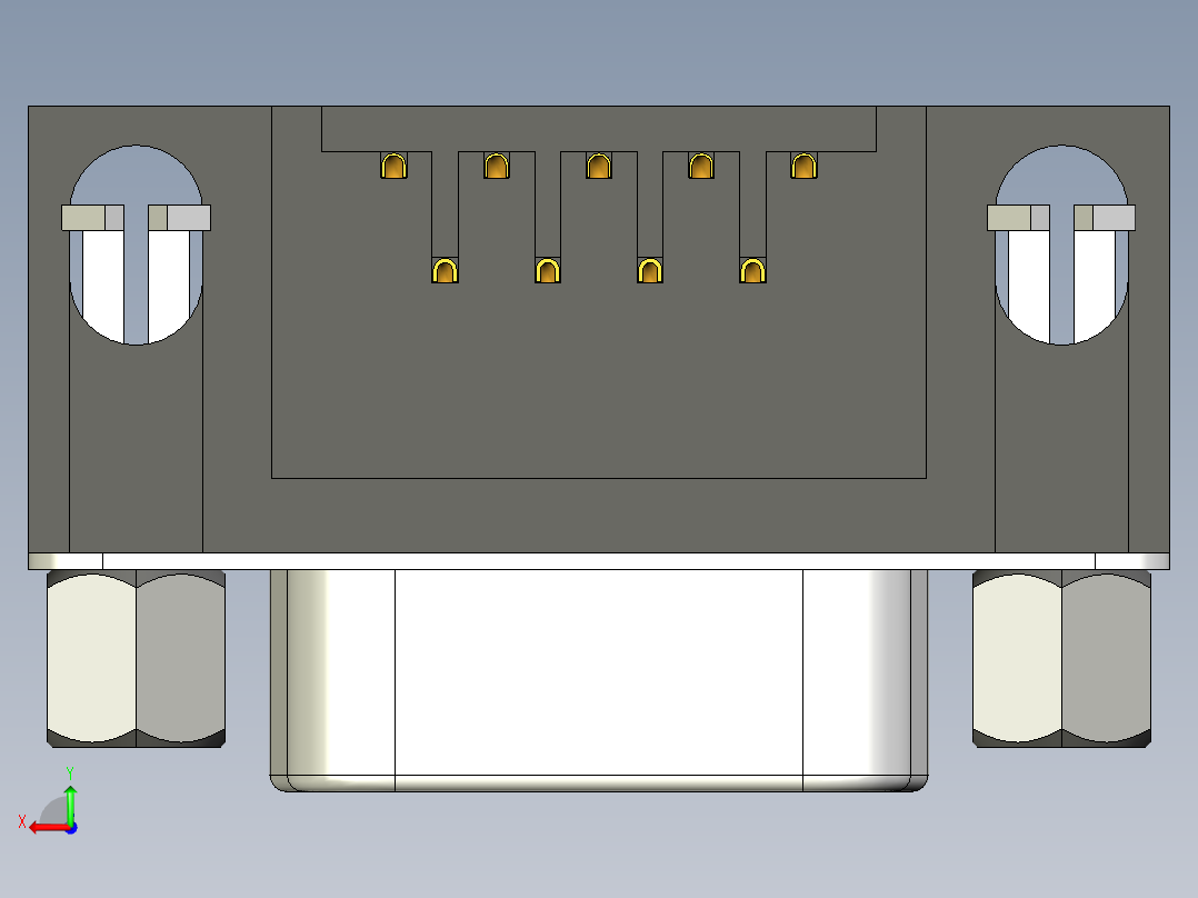 电脑插头后视图