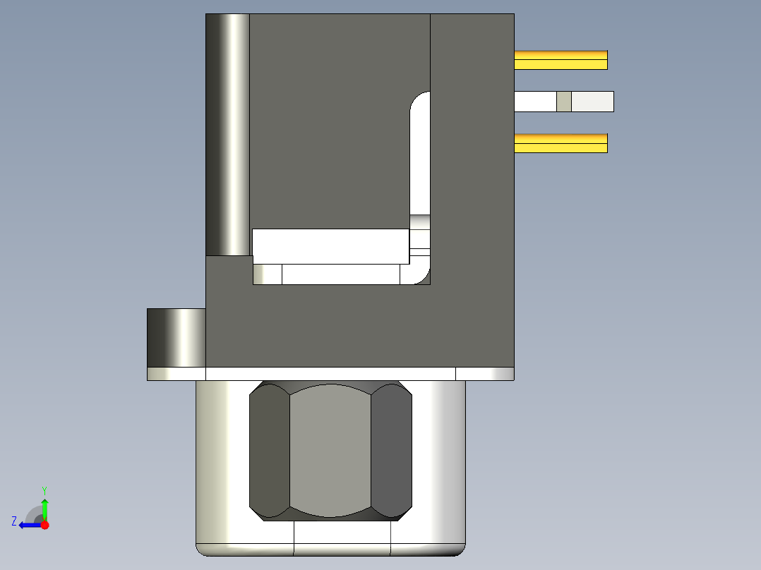 电脑插头右视图