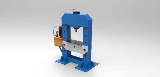 电动液压机3D模型图纸 STEP IGS等格式缩略图