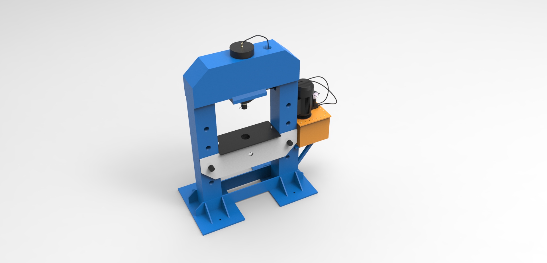 电动液压机3D模型图纸 STEP IGS等格式