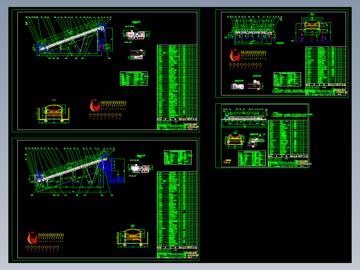 皮带机尺寸图纸（4详总图）
