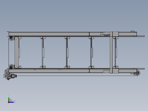 五层沉箱式立体车库3D图纸 立柱式多层可升降立体车库3d模型左视缩略图