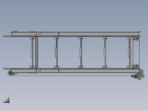 五层沉箱式立体车库3D图纸 立柱式多层可升降立体车库3d模型右视缩略图