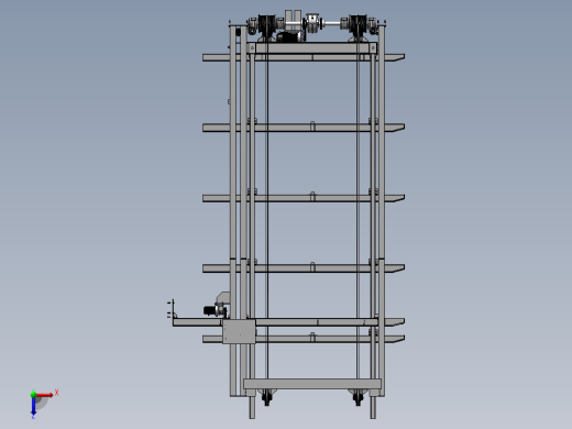 五层沉箱式立体车库3D图纸 立柱式多层可升降立体车库3d模型俯视缩略图