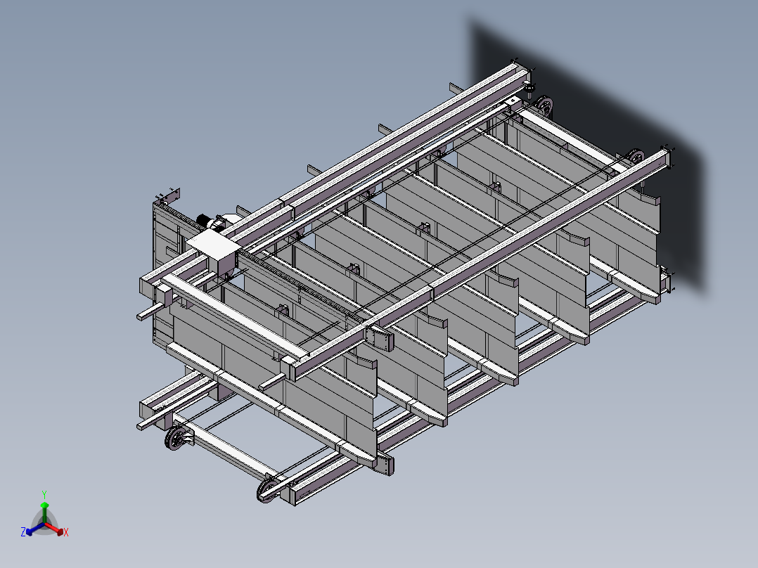 五层沉箱式立体车库3D图纸 立柱式多层可升降立体车库3d模型正等轴测图