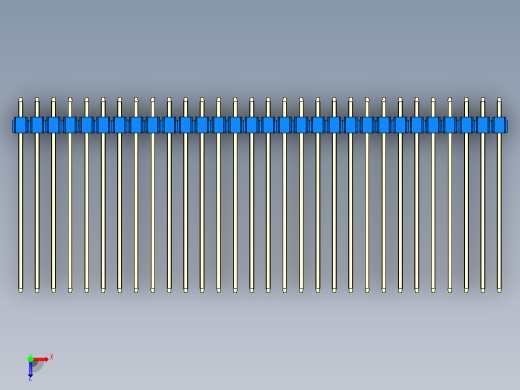 彩色公头100mil（2.54mm）系列-DS1021_blue_1x30p_100mil_Type43_rev1.0俯视缩略图