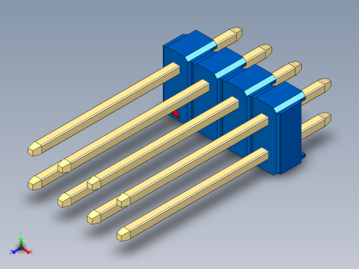 彩色公头100mil（2.54mm）系列-DS1021_blue_2x04p_100mil_Type5_rev1.0