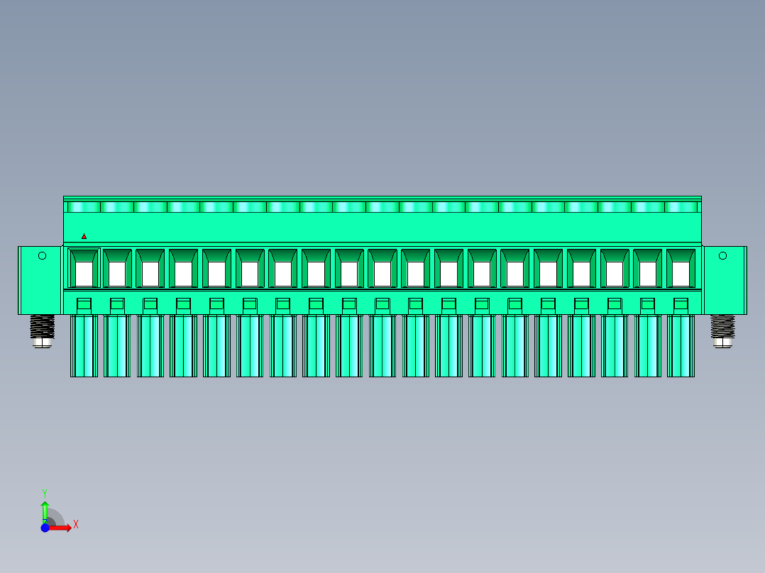 DEGSON 15EDG（公头） 3.5mm 螺钉锁紧，插拔式接线端子 FullPack-15EDGKBM-3.5-19P-14-00AH前视图