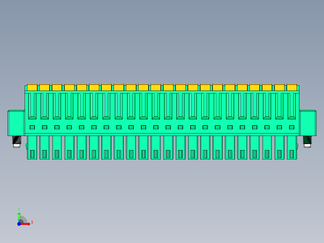 DEGSON 15EDG（公头） 3.5mm 螺钉锁紧，插拔式接线端子 FullPack-15EDGKDM-3.5-22P-14-00AH前视图