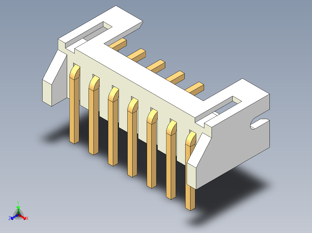 JST-S7B-PH-K-S正等轴测图