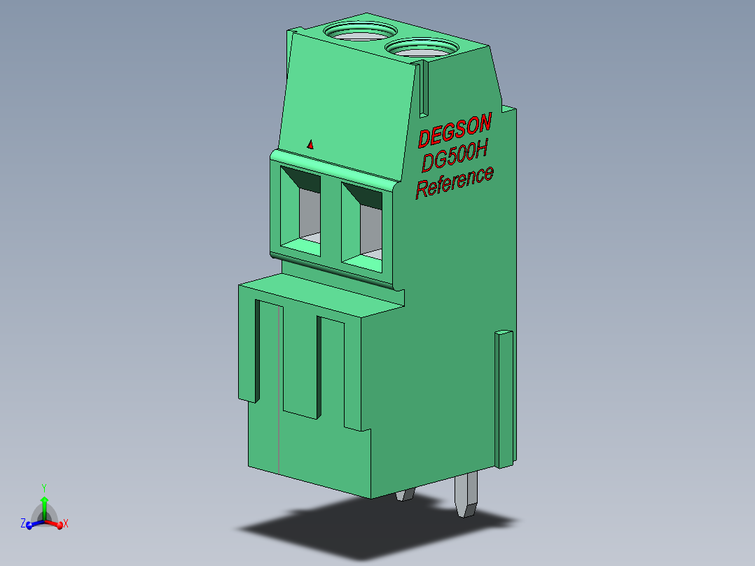DEGSON DG500 系列 5.05.087.62mm 接线端子-DG500H-5.0_5.08-xxP-14-00AH主视图