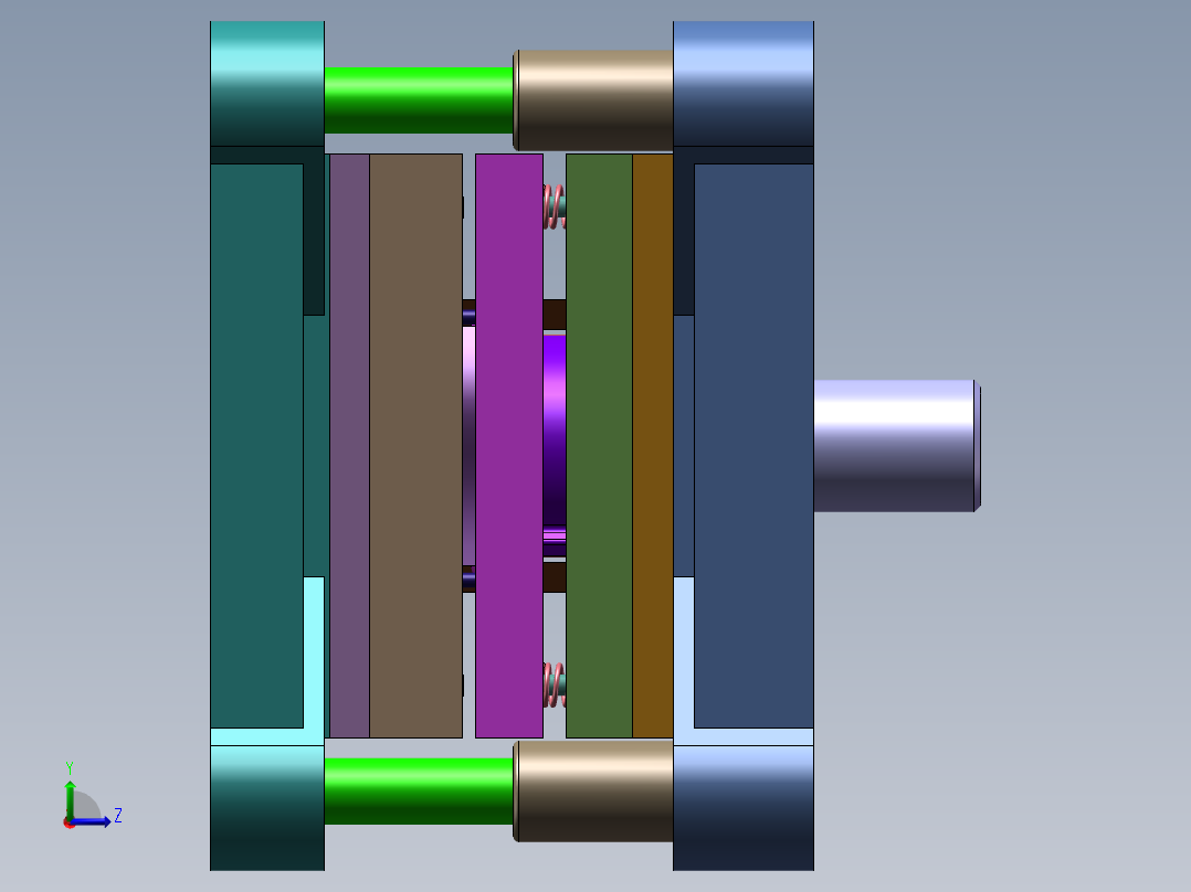 卡圈级进模(CAD图+SW三维)左视图