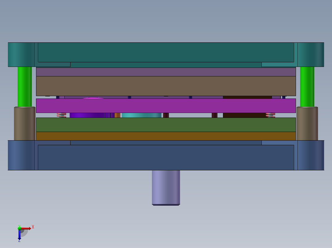 卡圈级进模(CAD图+SW三维)俯视图