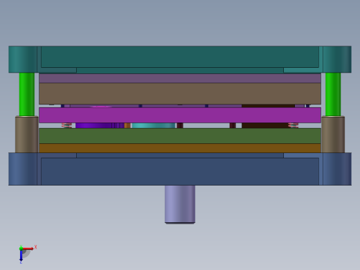 卡圈级进模(CAD图+SW三维)俯视缩略图