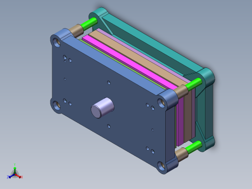 卡圈级进模(CAD图+SW三维)正等轴测缩略图