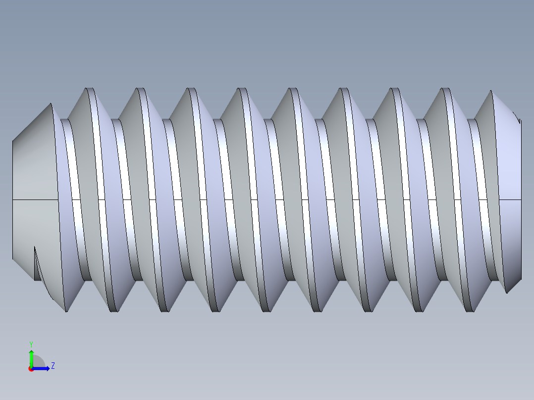 UNC 平头紧定螺钉-UNC SET SCREW 6-32 x0.3125.STEP左视图