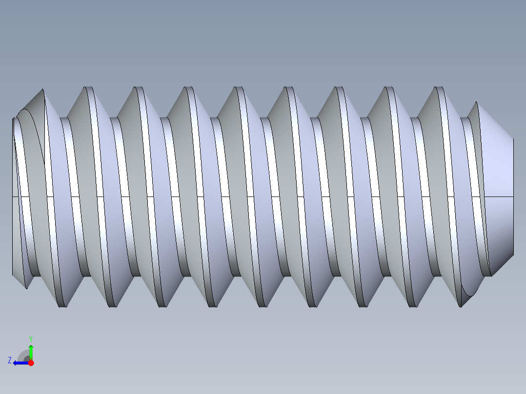 UNC 平头紧定螺钉-UNC SET SCREW 6-32 x0.3125.STEP右视图