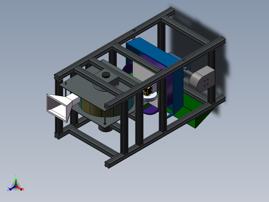 大蒜剥皮机(2)正等轴测图