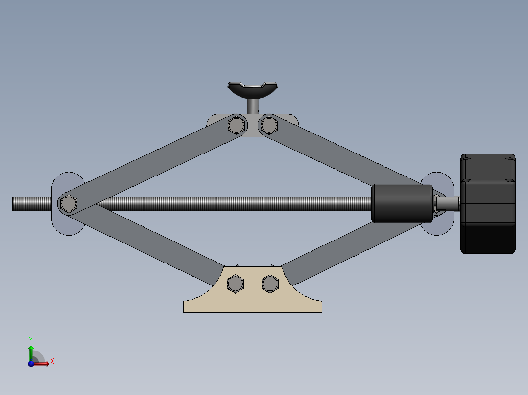 电动式螺旋千斤顶的设计（电动剪式千斤顶）（含三维图SW及CAD图纸）前视图