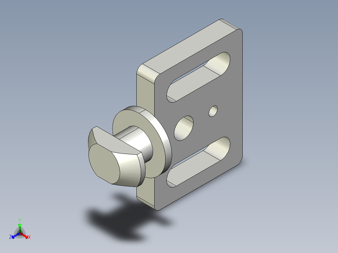 型材-BR DOOR SLIDER KJN530303正等轴测图