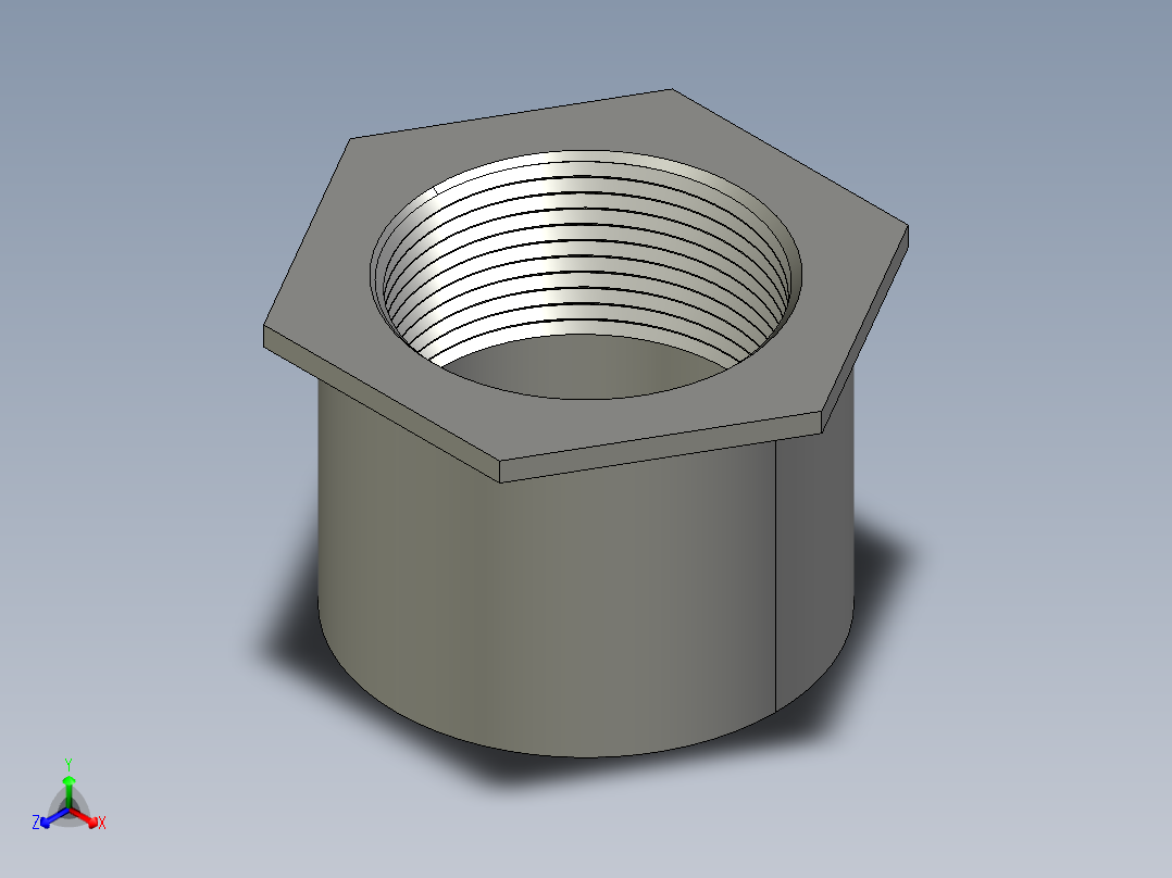 船舶管路系统SeaCor_ReducerBushing_FPTxSPIG_37J138251_2in x 1.5in主视图