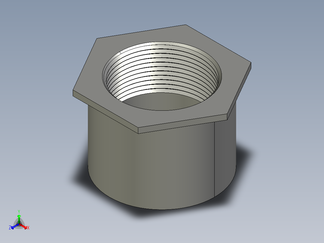 船舶管路系统SeaCor_ReducerBushing_FPTxSPIG_37J138251_2in x 1.5in正等轴测图