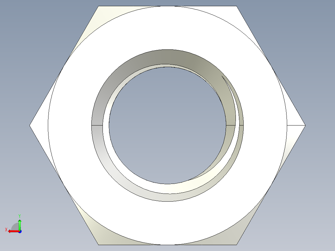 DIN 934 螺母-M8 Nut.STEP后视图