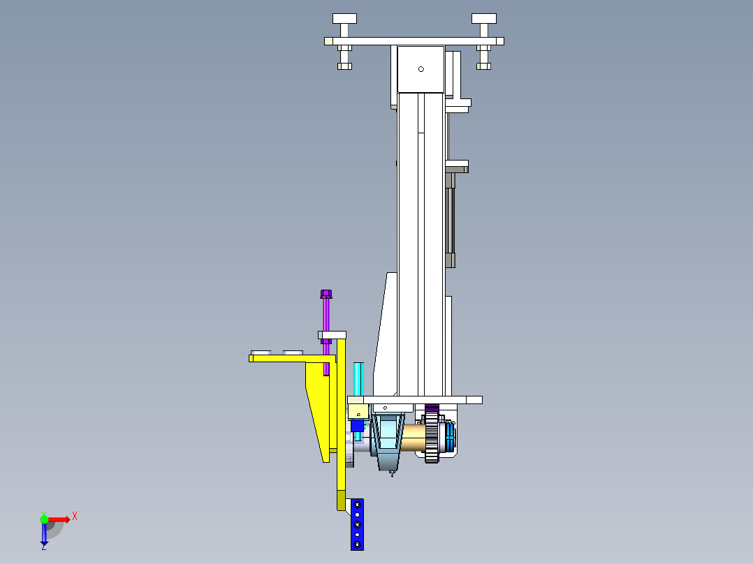 主机架焊接变位机俯视图