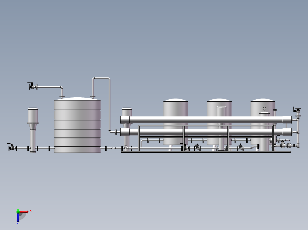 水处理纳滤机俯视图