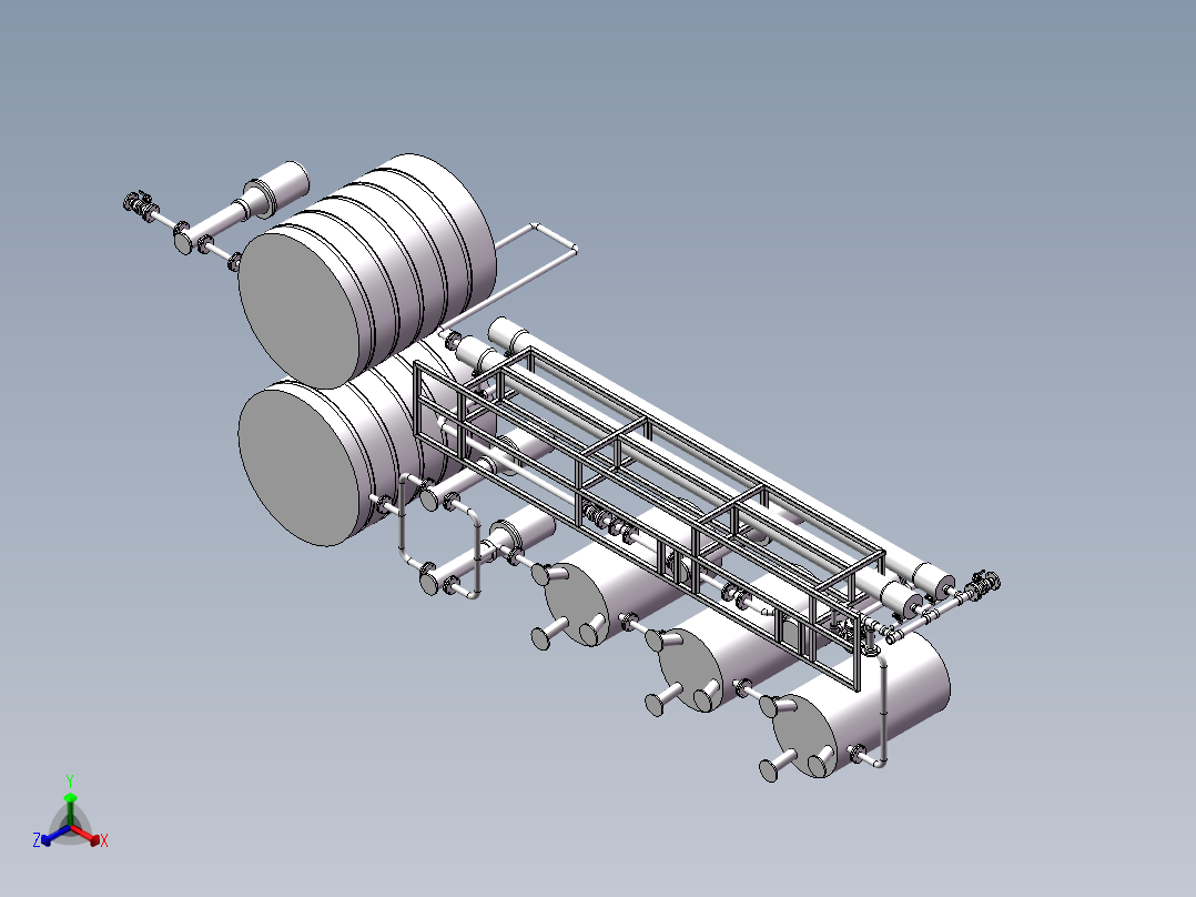 水处理纳滤机正等轴测图