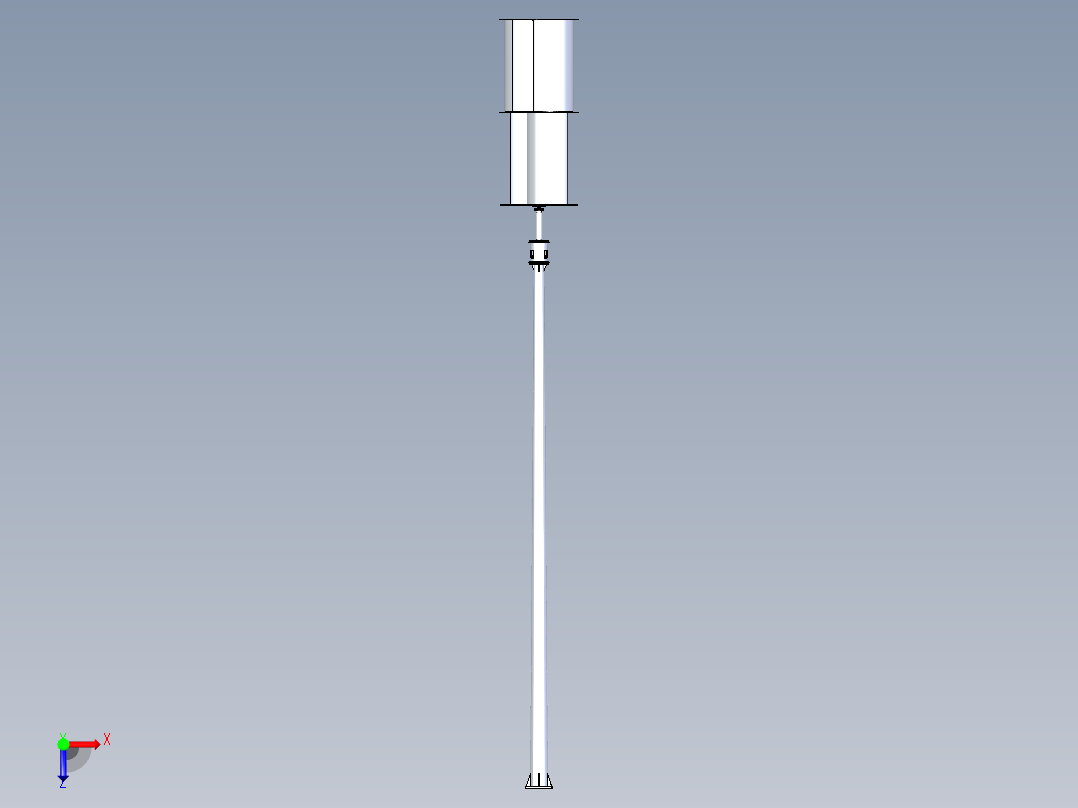 小型垂直轴风力发电机solideworks 三维模型俯视图