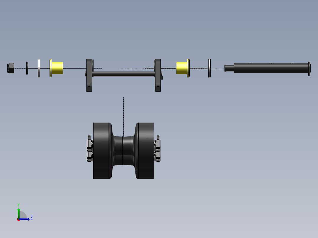 CD110R-3履带承重轮单元B左视图