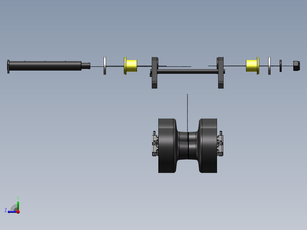 CD110R-3履带承重轮单元B右视图