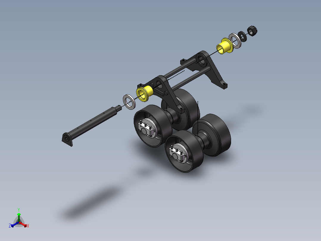 CD110R-3履带承重轮单元B正等轴测图