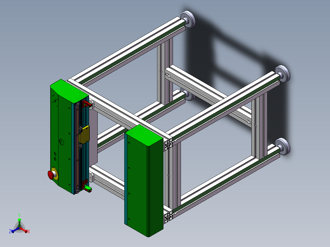 0.5米接驳台（SMT生产线之间的连接）正等轴测图