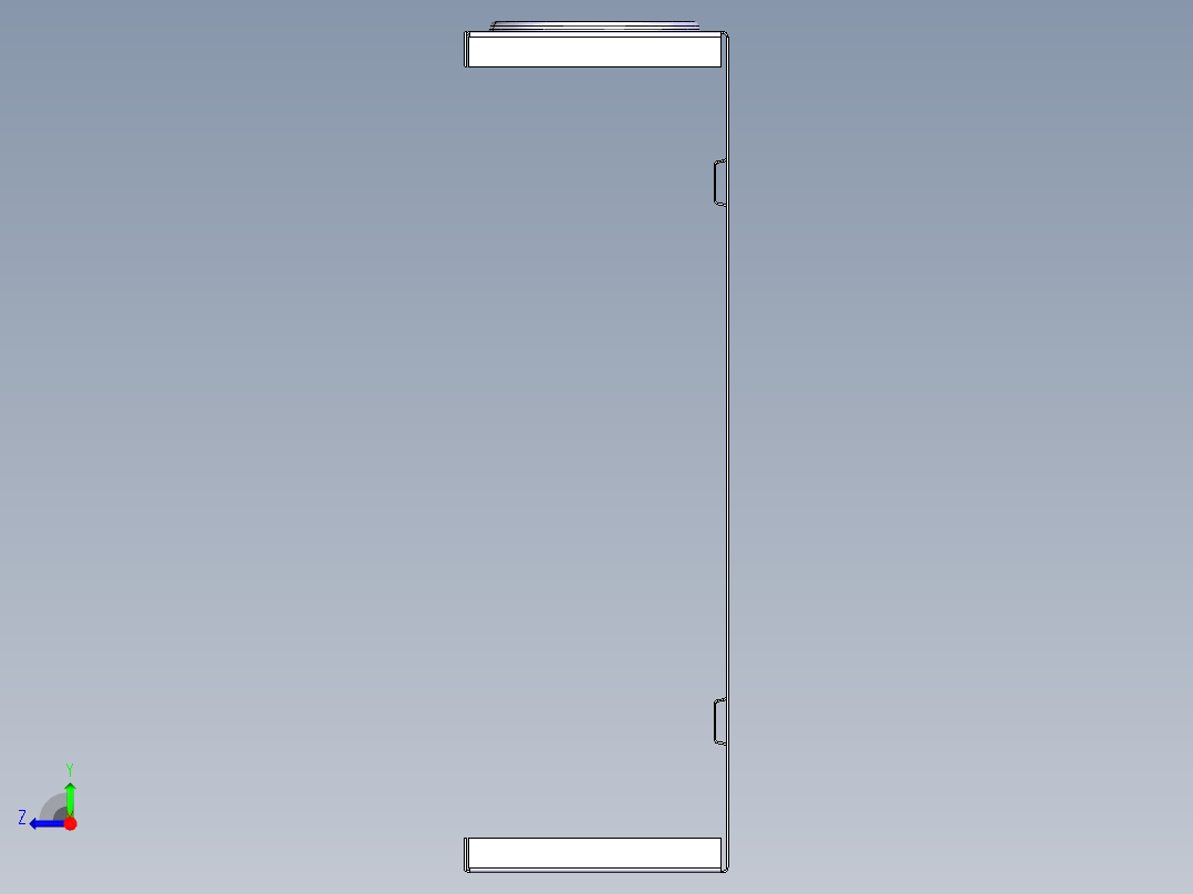 在catia 11中构建钣金电源箱机箱右视图