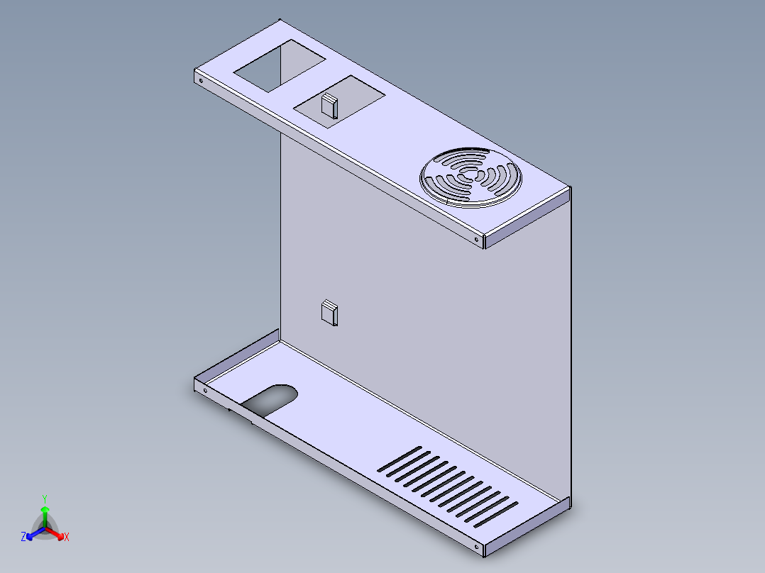 在catia 11中构建钣金电源箱机箱正等轴测图
