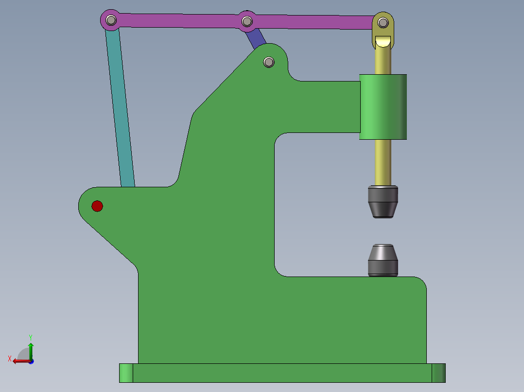 六杆曲柄滑块动力锤后视图